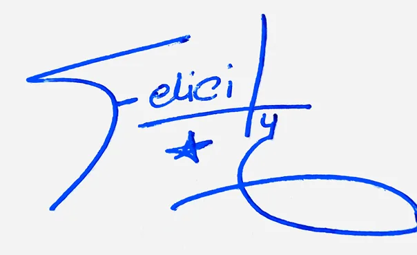 Felicity Name Handwritten Online handwritten signature example in blue ink on white background
