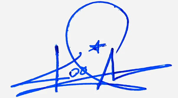Kora Name Handwritten Online handwritten signature example in blue ink on white background