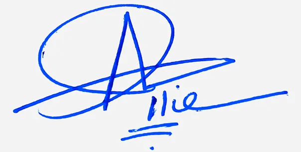 Allie Name Handwritten Online handwritten signature example in blue ink on white background