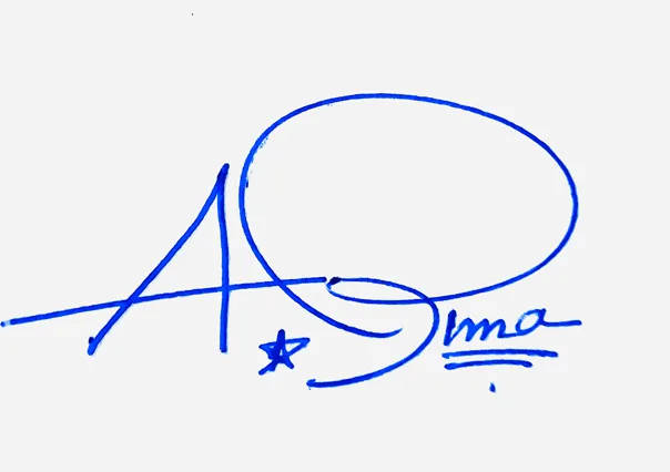 Alma online signature ideas handwritten signature example in blue ink