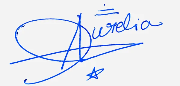 Aurelia online signature ideas handwritten signature example in blue ink