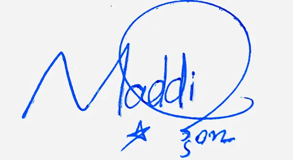 Maddison online signature ideas handwritten signature example in blue ink