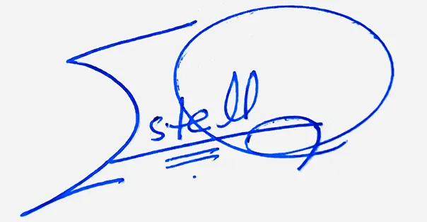 Estella online signature ideas handwritten signature example in blue ink