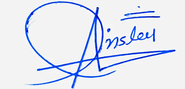 Ainsley online signature ideas handwritten signature example in blue ink