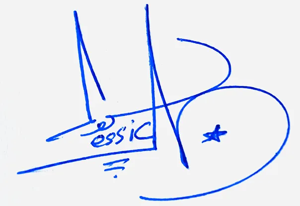 Jessica online signature ideas handwritten signature example in blue ink