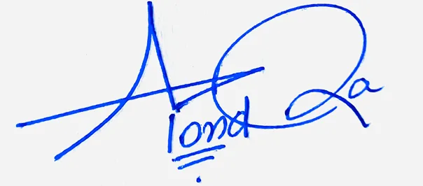 Alondra online signature ideas handwritten signature example in blue ink