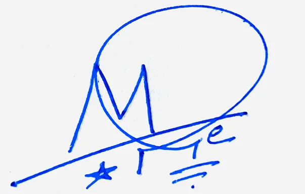 Mae online signature ideas handwritten signature example in blue ink