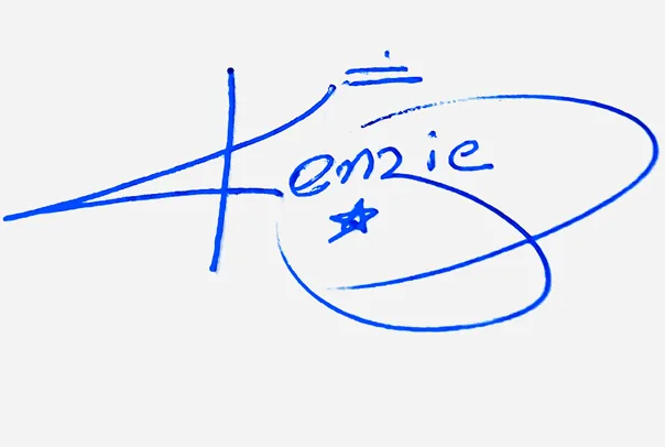 Kenzie online signature ideas handwritten signature example in blue ink