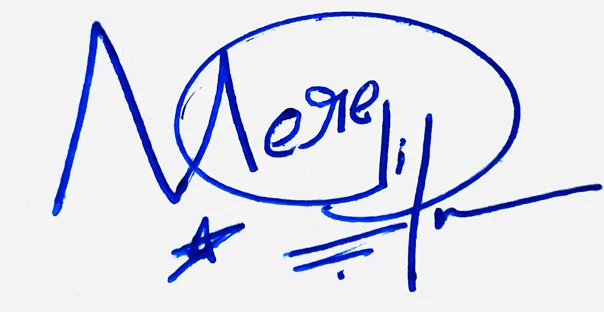 Meredith signature making ideas handwritten signature example in blue ink