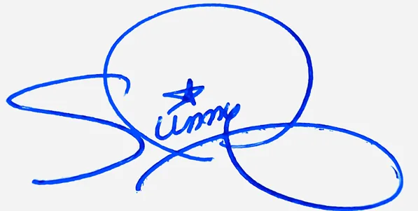 Sunny signature making ideas handwritten signature example in blue ink