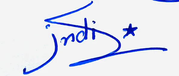 Indie signature making ideas handwritten signature example in blue ink