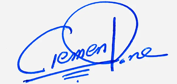 Clementine signature making ideas handwritten signature example in blue ink