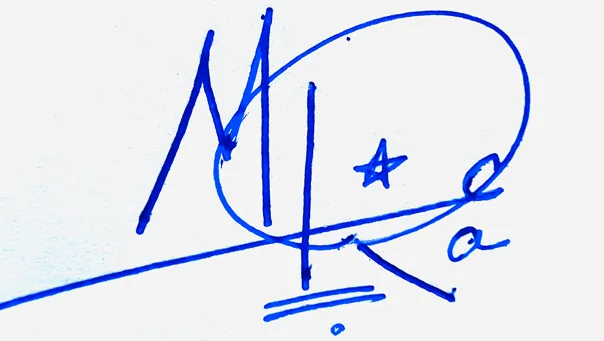 Myra cursive writing signature ideas handwritten signature example in blue ink