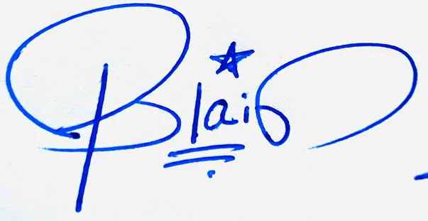 Blaire cursive writing signature ideas handwritten signature example in blue ink