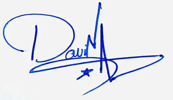 Davina cursive writing signature ideas handwritten signature example in blue ink