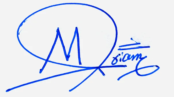 Mariam cursive writing signature ideas handwritten signature example in blue ink
