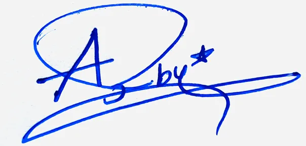 Abby cursive writing signature ideas handwritten signature example in blue ink