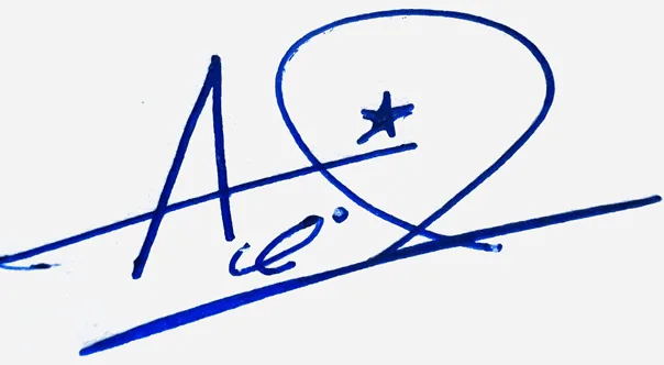 Alia cursive writing signature ideas handwritten signature example in blue ink