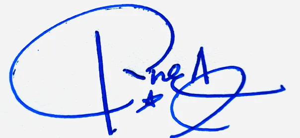 Rhea cursive writing signature ideas handwritten signature example in blue ink