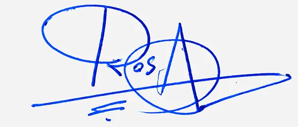 Rosa handwritten signature designer handwritten signature example in blue ink