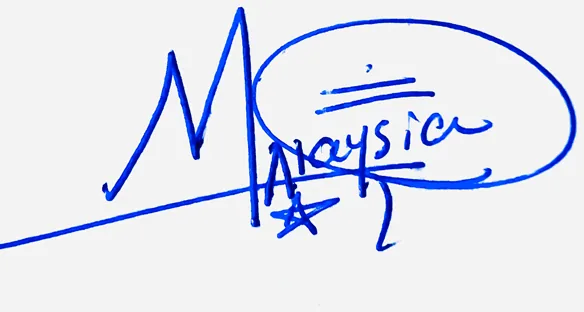 Malaysia handwritten signature designer handwritten signature example in blue ink