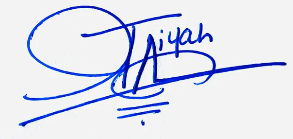 Jaliyah handwritten signature designer handwritten signature example in blue ink