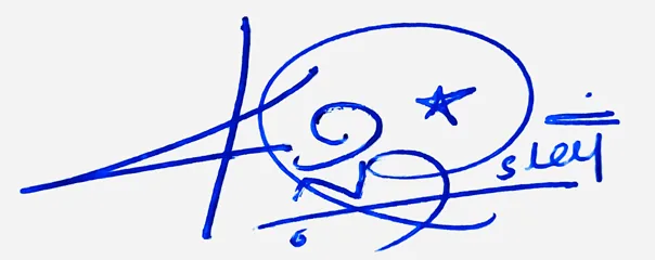 Kensley handwritten signature designer handwritten signature example in blue ink