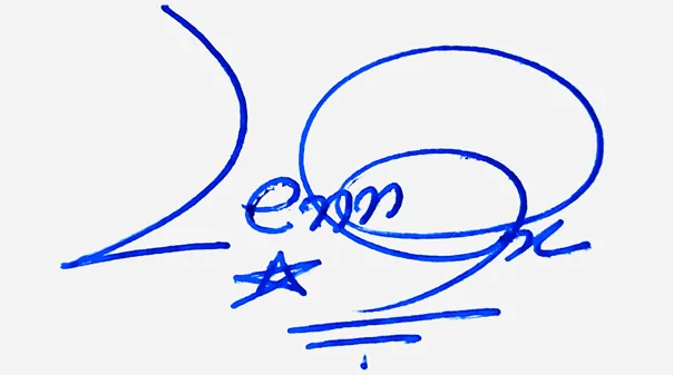 Lennox handwritten signature designer handwritten signature example in blue ink