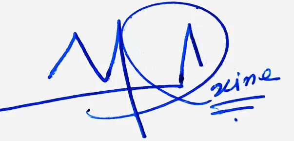 Maxine handwritten signature designer handwritten signature example in blue ink