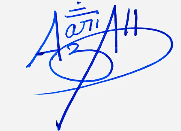Azariah handwritten signature designer handwritten signature example in blue ink