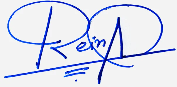 Reina handwritten signature designer handwritten signature example in blue ink