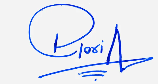 Gloria handwritten signature designer handwritten signature example in blue ink