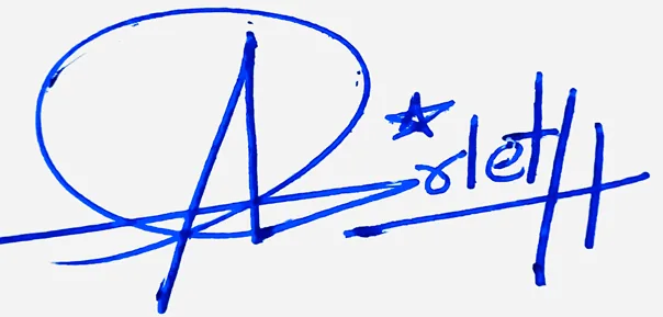 Arleth handwritten signature designer handwritten signature example in blue ink