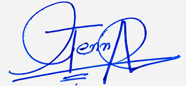 Jenna handwritten signature designer handwritten signature example in blue ink
