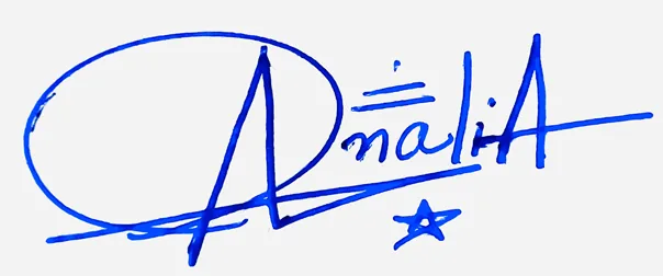Analia handwritten signature designer handwritten signature example in blue ink