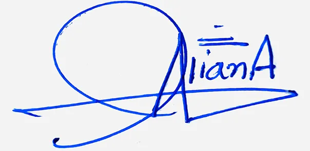 Aliana signature ideas for my name handwritten signature example in blue ink