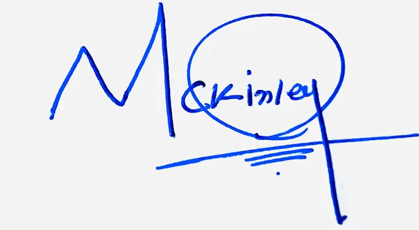 Mckinley signature ideas for my name handwritten signature example in blue ink