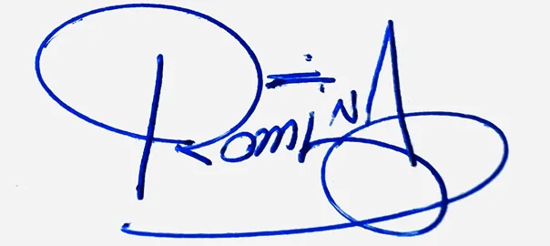 Romina signature ideas for my name handwritten signature example in blue ink