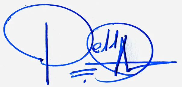 Della signature ideas for my name handwritten signature example in blue ink