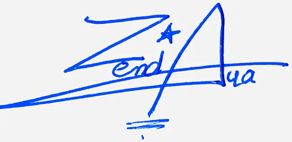 Zendaya professional signature ideas handwritten signature example in blue ink