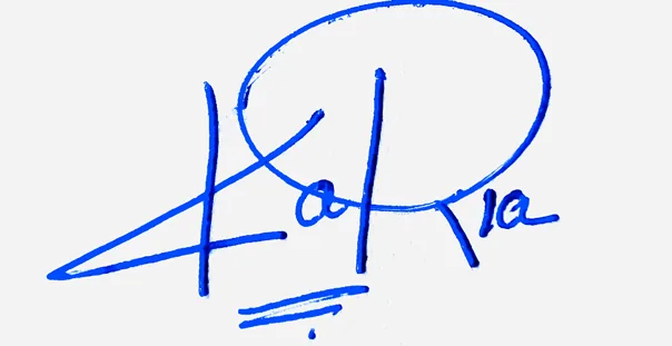 Karla professional signature ideas handwritten signature example in blue ink