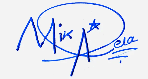 Mikaela professional signature ideas handwritten signature example in blue ink