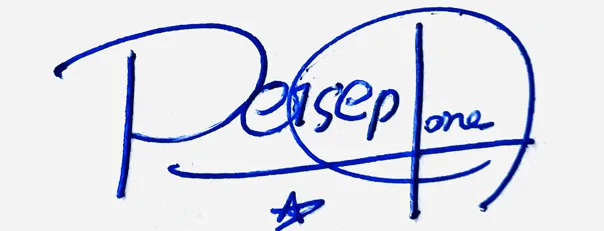 Persephone professional signature ideas handwritten signature example in blue ink