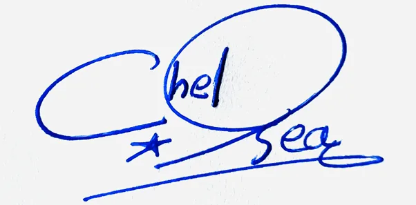Chelsea professional signature ideas handwritten signature example in blue ink
