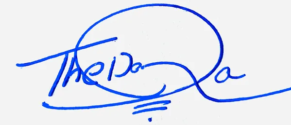 Theodora professional signature ideas handwritten signature example in blue ink