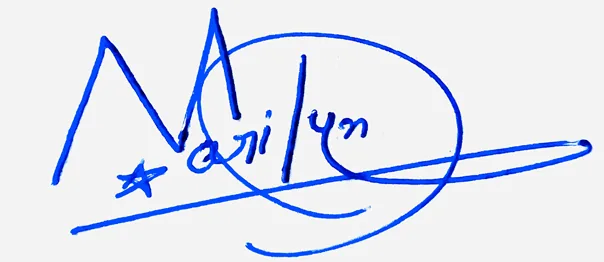 Marilyn professional signature ideas handwritten signature example in blue ink