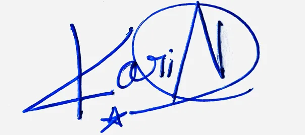 Karina professional signature ideas handwritten signature example in blue ink