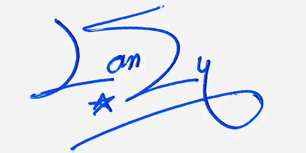 Laney professional signature ideas handwritten signature example in blue ink