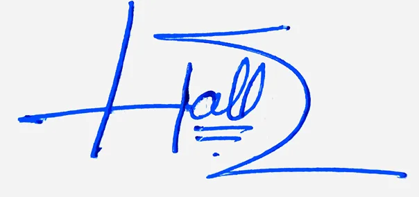 Halle professional signature ideas handwritten signature example in blue ink