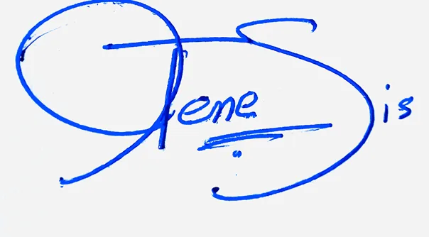 Jenesis professional signature ideas handwritten signature example in blue ink